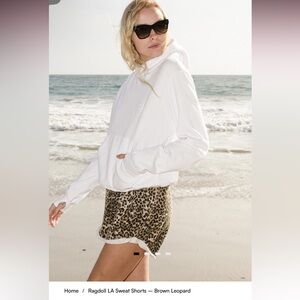NWT Ragdoll LA $109 Leopard Print Sweat shorts Size XS